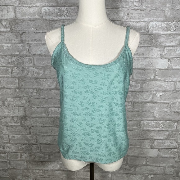 Express Tricot Tops - Vintage Express Tricot Mint Green Floral Camisole Size Large Fairy Boho Festival